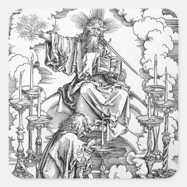 The Vision of The Seven Candlesticks Square Sticker (Front)