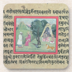 The visit of a Rajput chief to a hermit from a pag Coaster