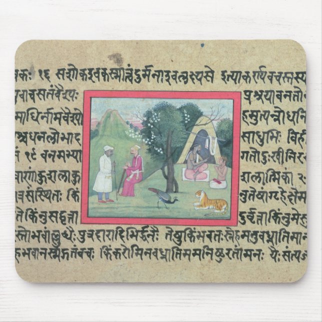 The visit of a Rajput chief to a hermit from a pag Mouse Pad (Front)