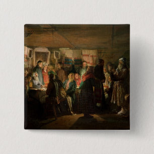The Visit of a Sorcerer to a Peasant Wedding 15 Cm Square Badge