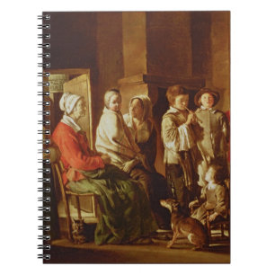 The Visit to the Grandmother (oil on canvas) Spiral Notebook