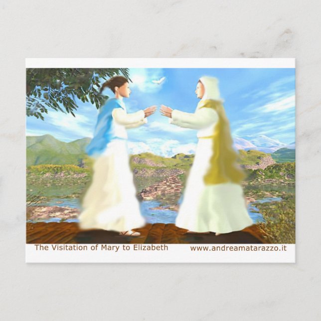 The Visitation  of Mary To Elizabeth Postcard (Front)