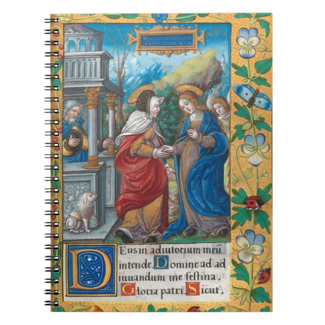 The Visitation of St Elizabeth Mediaeval Manuscrip Notebook (Front)