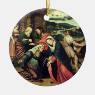 The Visitation (oil on panel) 2 Ceramic Tree Decoration