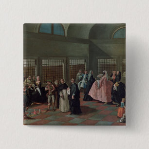 The Visiting Parlour in the Convent 15 Cm Square Badge