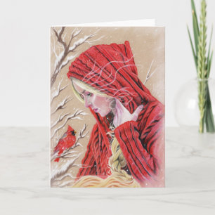 The visitor red cardinal card