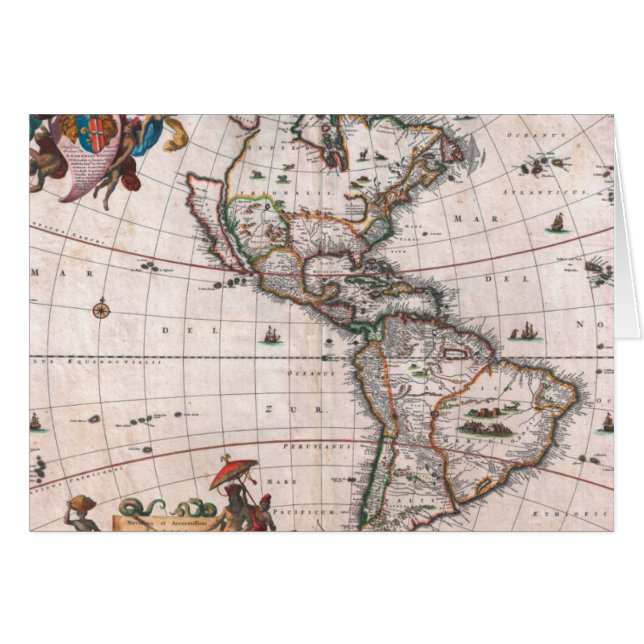 The Visscher map of the New World (Front Horizontal)