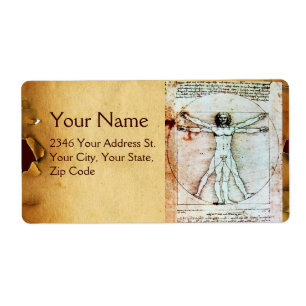 THE VITRUVIAN MAN , Antique Brown Parchment