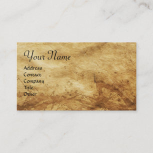 THE VITRUVIAN MAN , Antique Brown Parchment Business Card