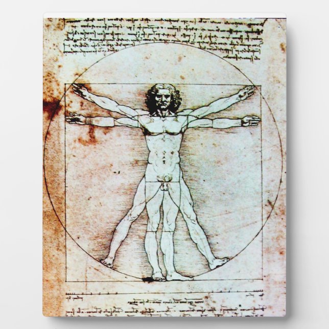 THE VITRUVIAN MAN Antique Parchment Plaque (Front)