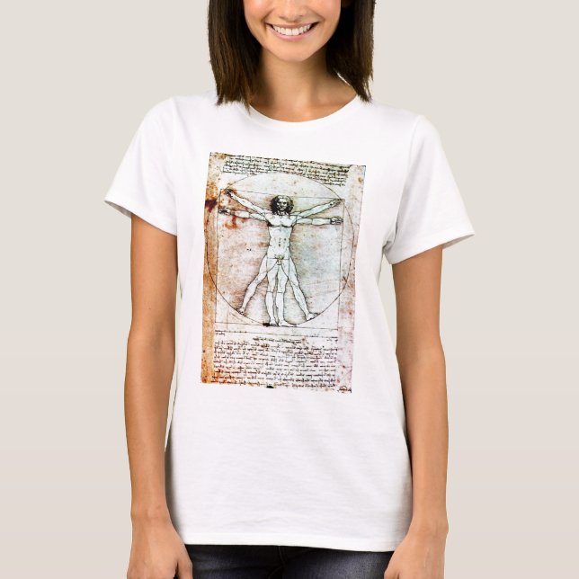 THE VITRUVIAN MAN  Antique  Parchment T-Shirt (Front)