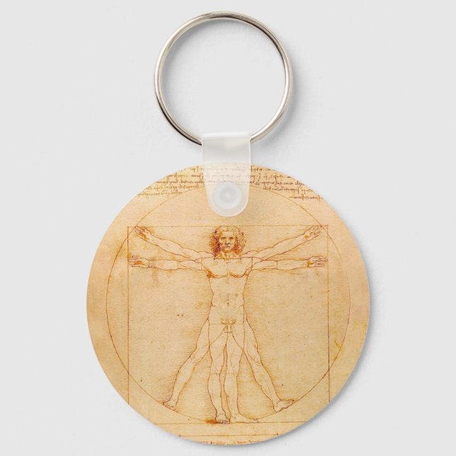 The Vitruvian Man - Leonardo da Vinci Key Ring (Front)