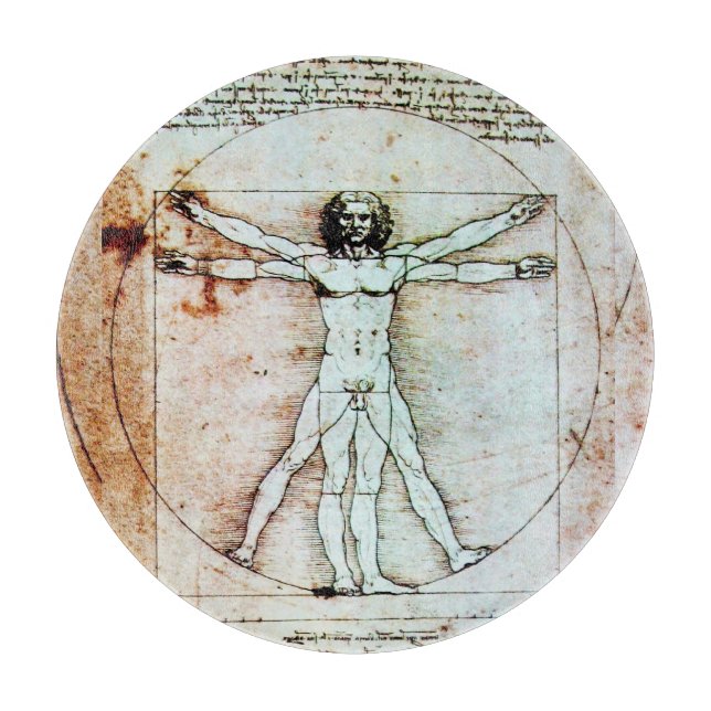 THE VITRUVIAN MAN Leonardo da Vinci Parchment  Cutting Board (Front)