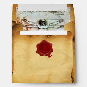 THE VITRUVIAN MAN WAX SEAL MONOGRAM PARCHMENT ENVELOPES