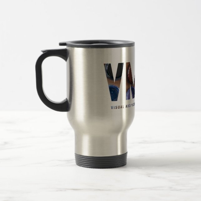 The VMCS 2020 Poster Paint logo Travel Mug (Left)