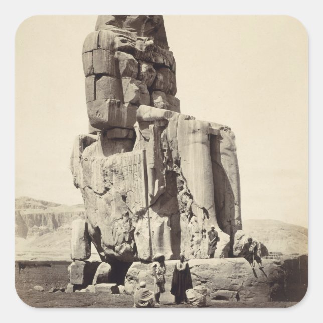 The 'Vocal Memnon', Colossal Statue of Amenhotep I Square Sticker (Front)
