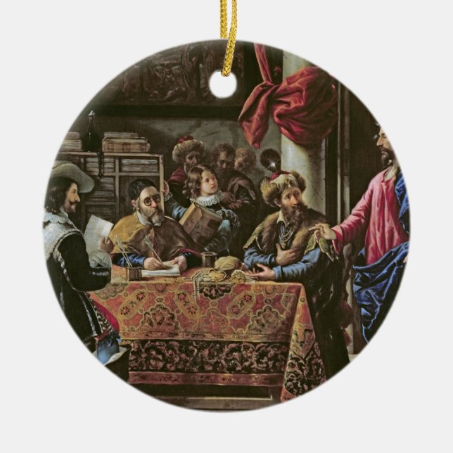 The Vocation of St. Matthew Ceramic Tree Decoration (Front)