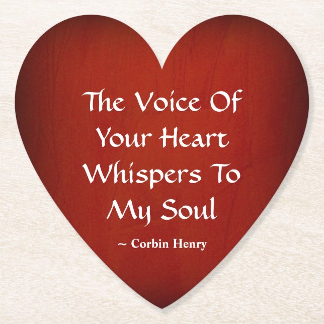 The Voice Of Your Heart Whispers To My Soul Paper Coaster (Front)
