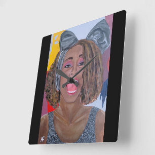 The Voice Painting by Alfred Fox Square Wall Clock