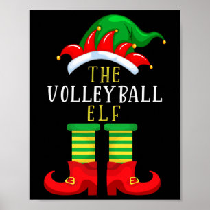 The Volleyball Elf Christmas Funny Family Matching Poster