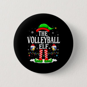 The Volleyball Elf Funny Matching Xmas Volleyball 6 Cm Round Badge