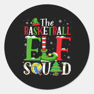 The Volleyball Elf Squad Matching Volleyball Playe Classic Round Sticker