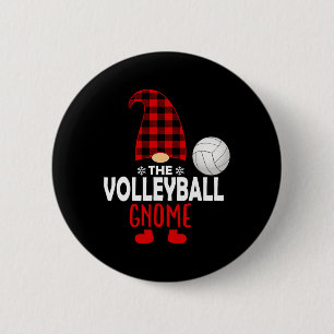 The Volleyball Gnome Family Xmas Christmas  6 Cm Round Badge