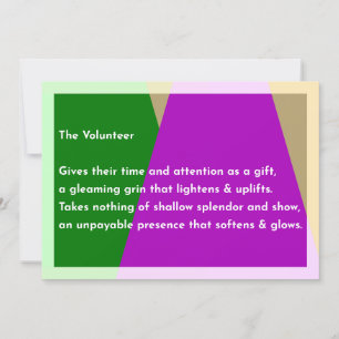 The Volunteer Thank You Card