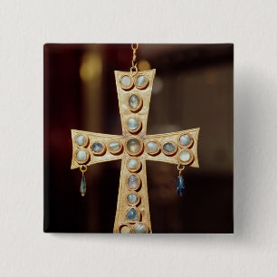 The Votive crown of a Visigoth king 15 Cm Square Badge