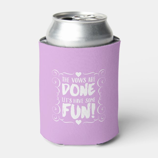 The Vows are Done Purple Wedding Favours Can Cooler (Can Front)