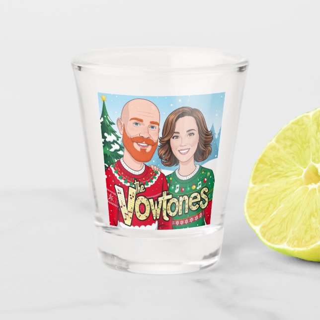 The Vowtones - Christmas Shot Glass (Front)