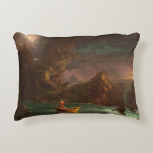The Voyage of Life: Manhood by Thomas Cole Decorative Cushion