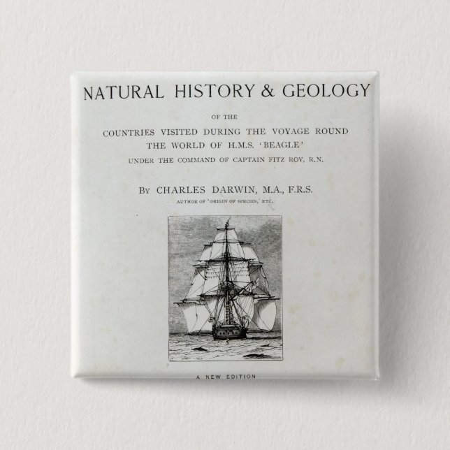 The Voyage of the Beagle 15 Cm Square Badge (Front)