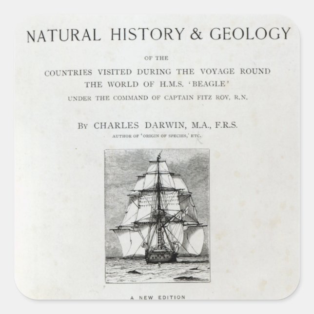 The Voyage of the Beagle Square Sticker (Front)