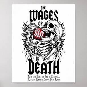The Wages Of Sin Is Death Skeleton  Poster