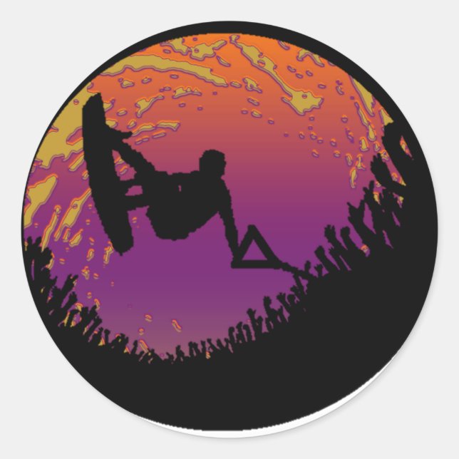 THE WAKEBOARD SCARECROW CLASSIC ROUND STICKER (Front)