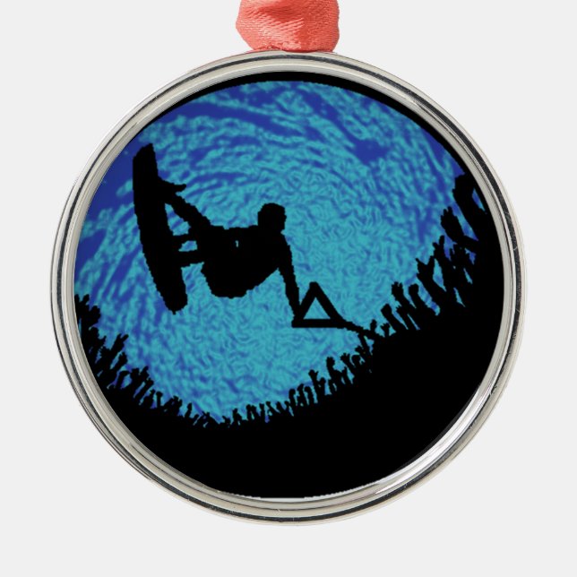 THE WAKEBOARDING ONE METAL TREE DECORATION (Front)