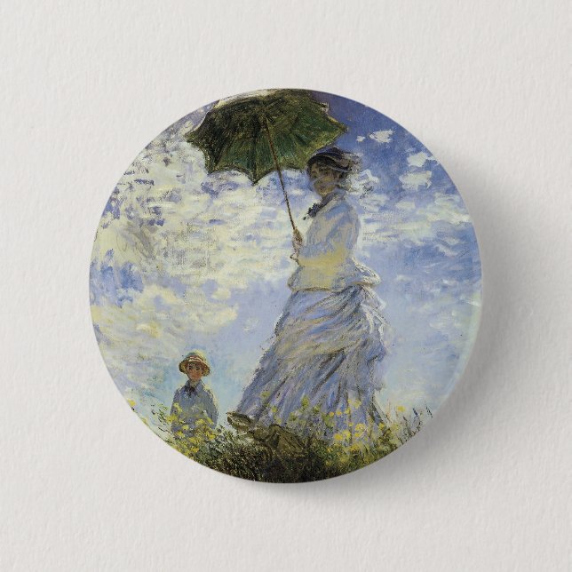 The Walk, Lady with a Parasol 6 Cm Round Badge (Front)