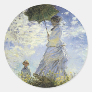 The Walk, Lady with a Parasol Classic Round Sticker