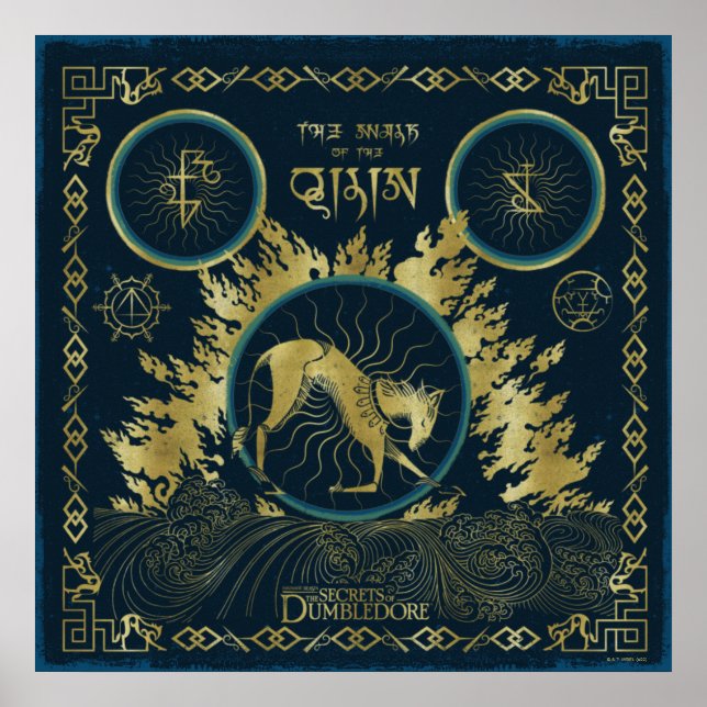 The Walk of the Qilin Golden Water Tapestry Poster (Front)