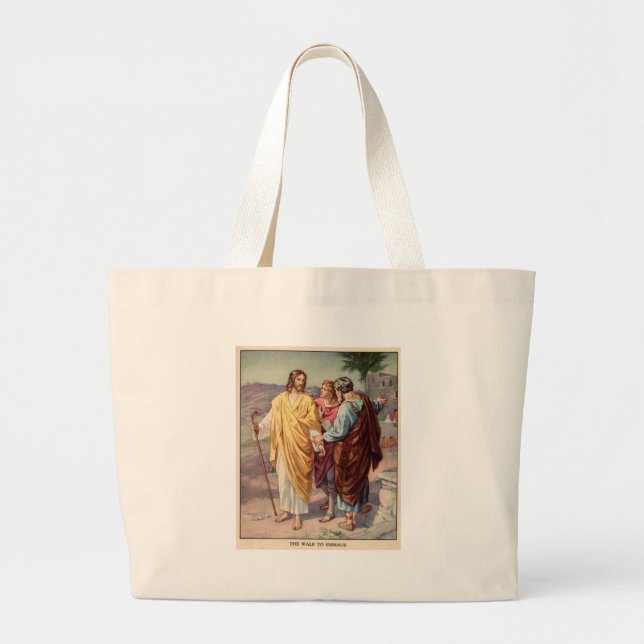 The walk to emmaus large tote bag (Front)