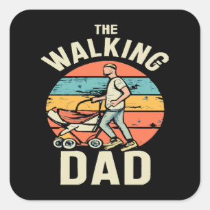 the walking dad square sticker
