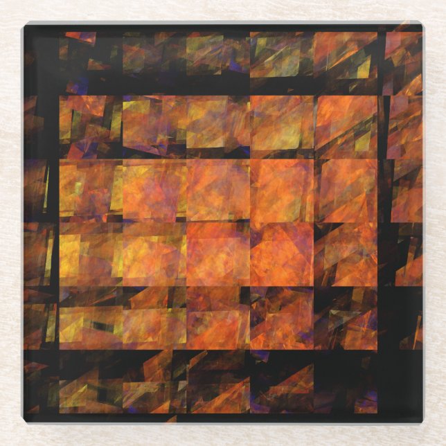 The Wall Abstract Art Glass Coaster (Front)