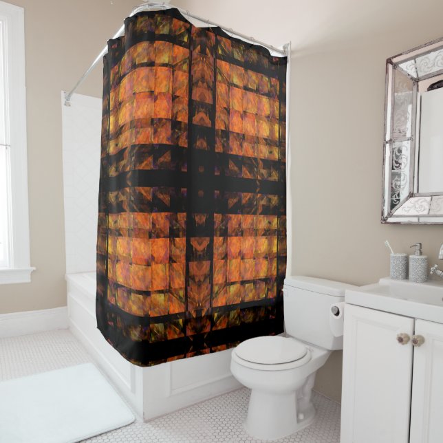 The Wall Abstract Art Shower Curtain (In Situ)
