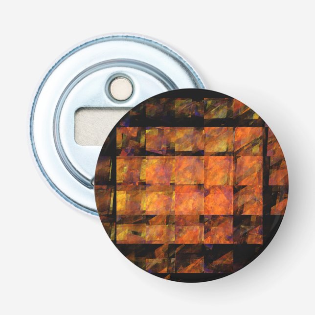 The Wall Abstract Geometric Fire Art Modern Bottle Opener (Front)