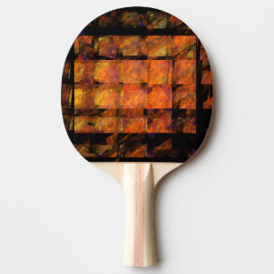 The Wall Abstract Geometric Fire Art Modern Ping Pong Paddle