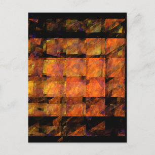 The Wall Abstract Geometric Fire Art Modern Postcard