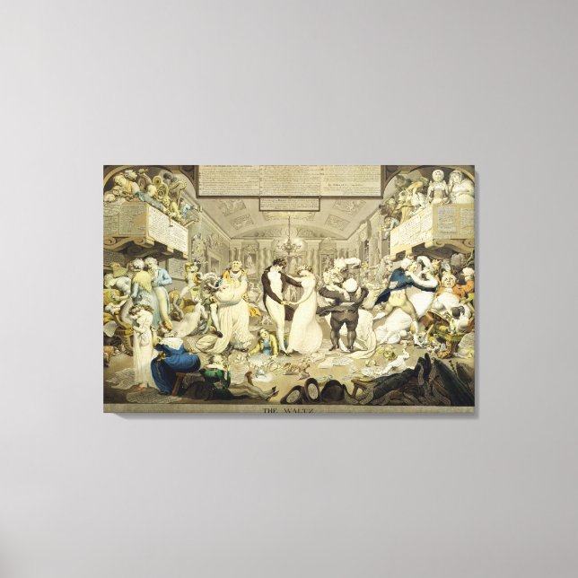 The Waltz (coloured engraving) Canvas Print (Front)