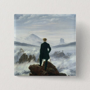 The Wanderer above the Sea of Fog, 1818 15 Cm Square Badge