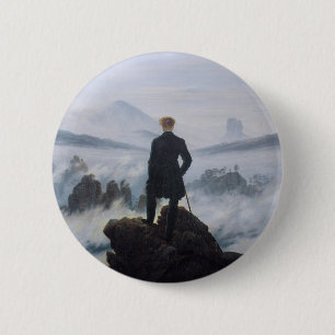 The wanderer above the sea of fog 6 cm round badge
